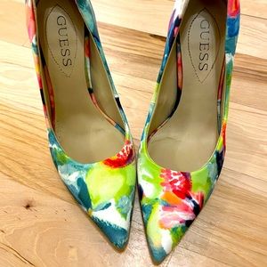Neon floral heel